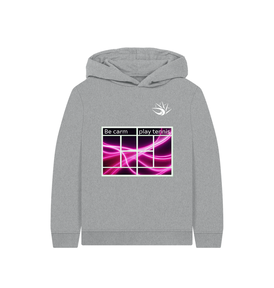 Athletic Grey Printed Kids Hoodie