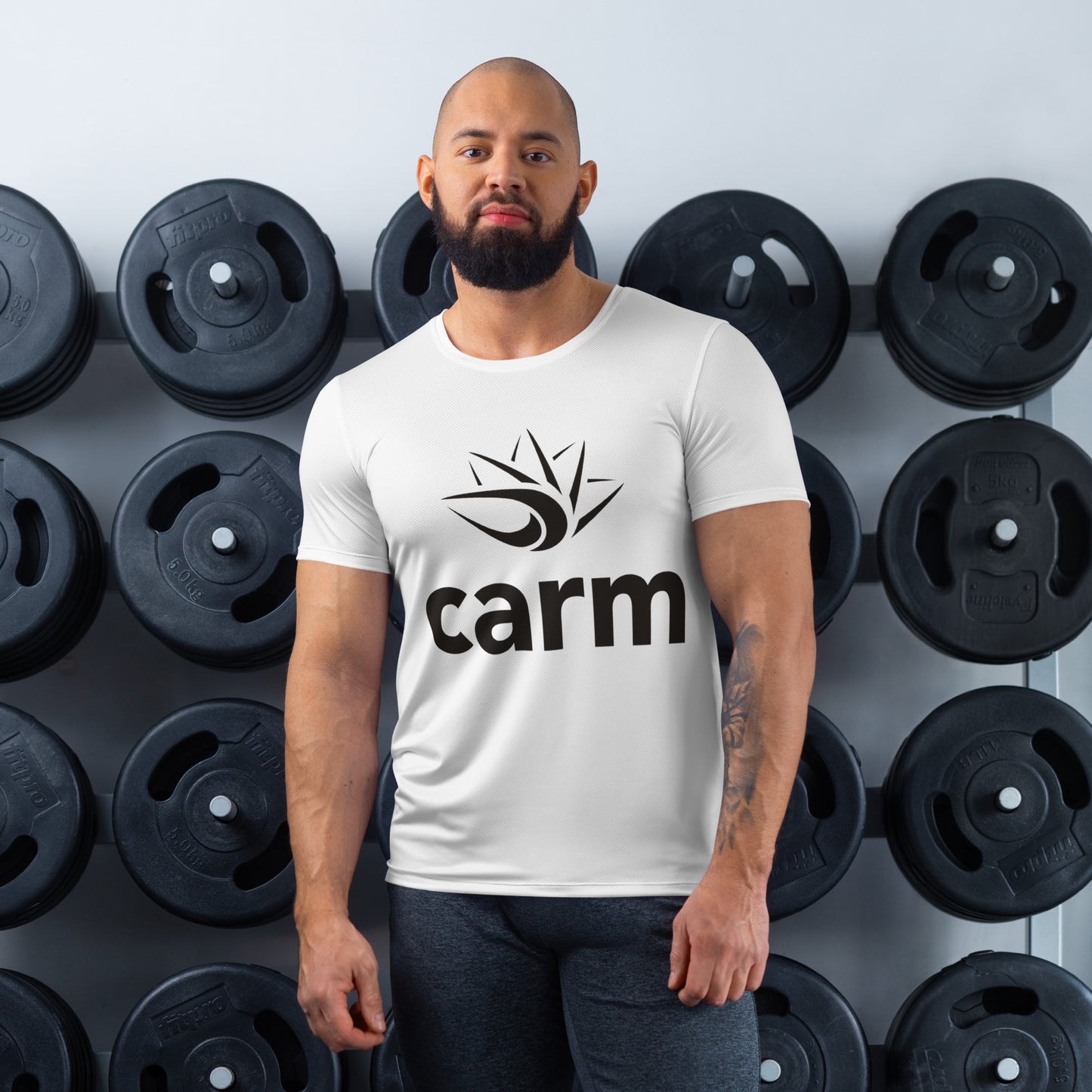 Carm Large Print Athletic T-shirt White
