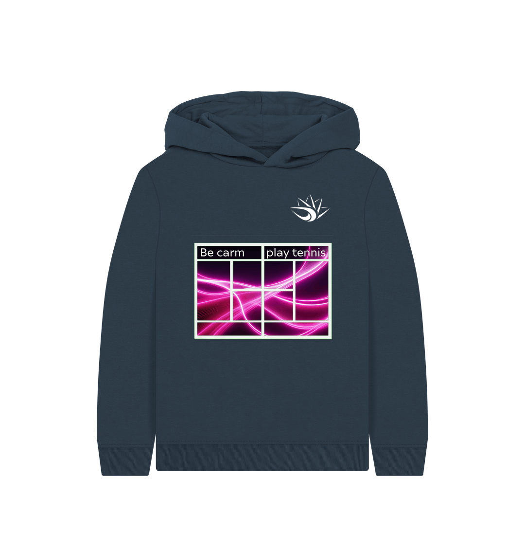 Navy Blue Printed Kids Hoodie