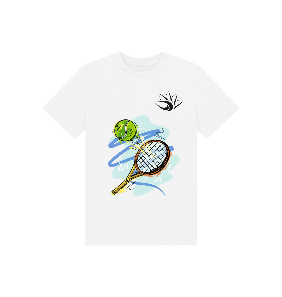 White kids racket t-shirt