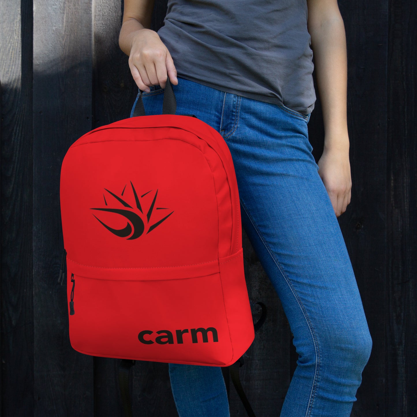 Carm Print Backpack Red