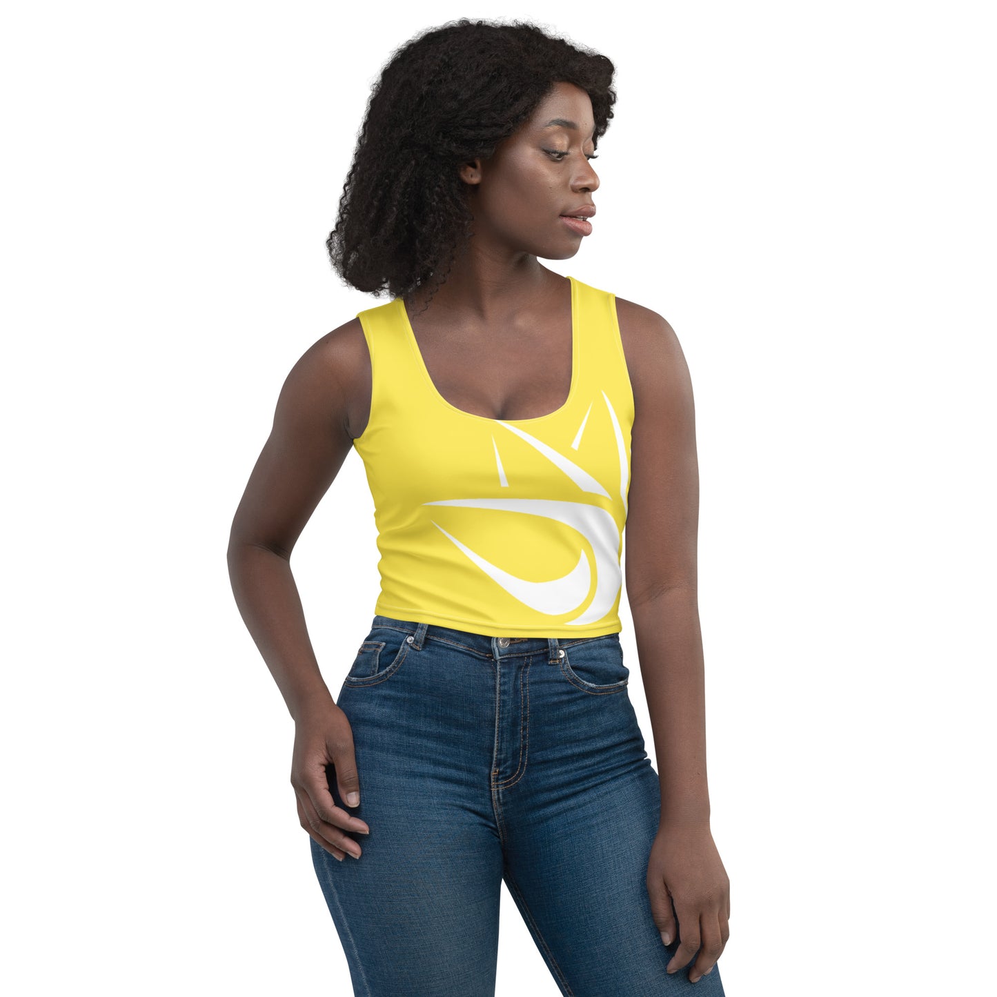 Carm Print Crop Top Yellow