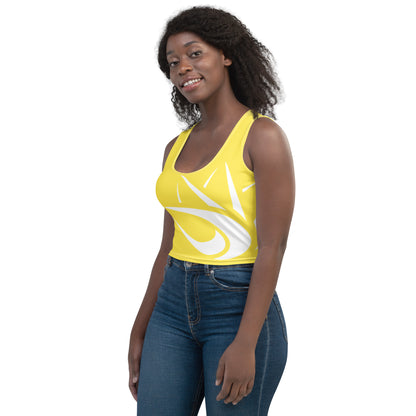 Carm Print Crop Top Yellow