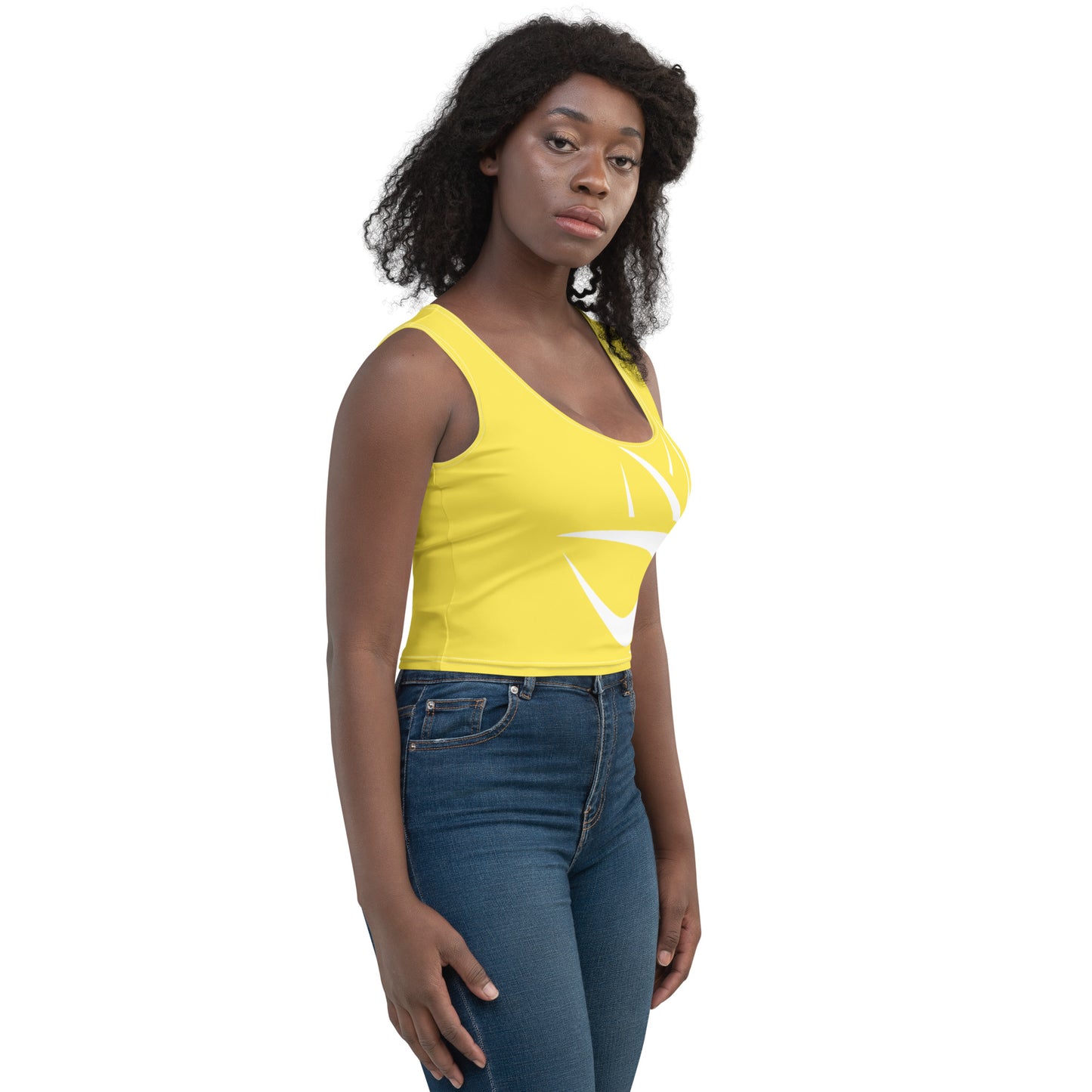 Carm Print Crop Top Yellow