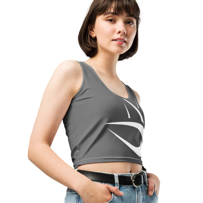 Carm Print Crop Top Grey