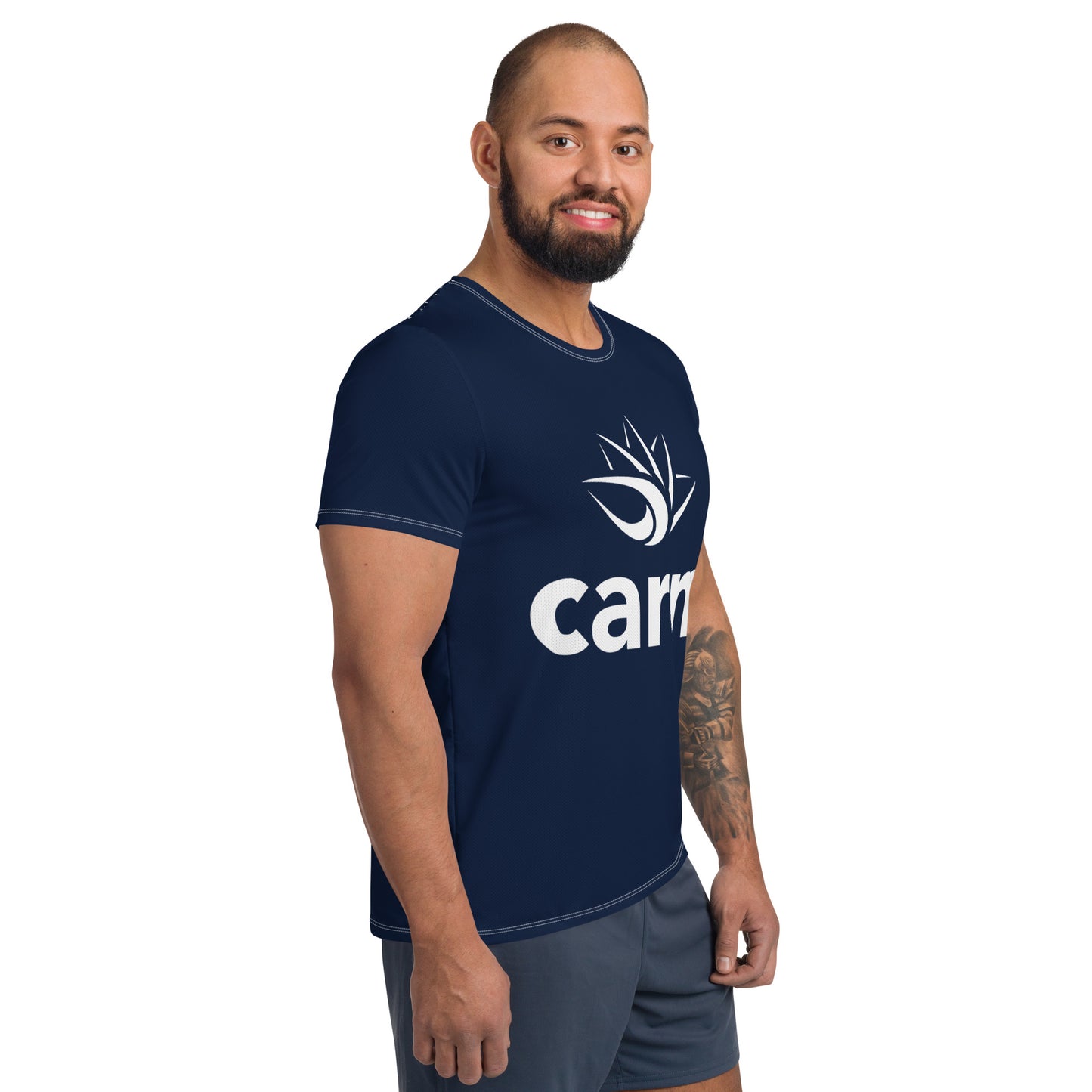 Carm Large Print Athletic T-shirt Navy