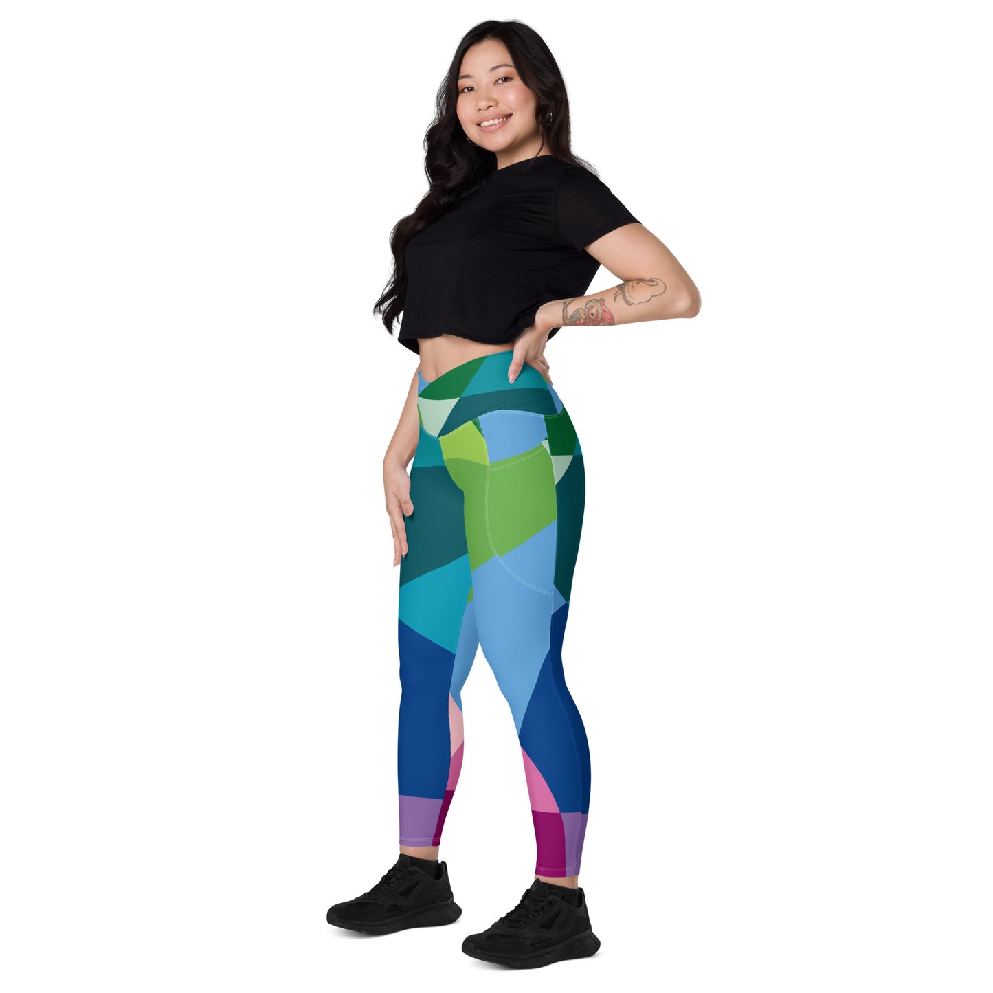 Rainbow Block Crossover Leggings