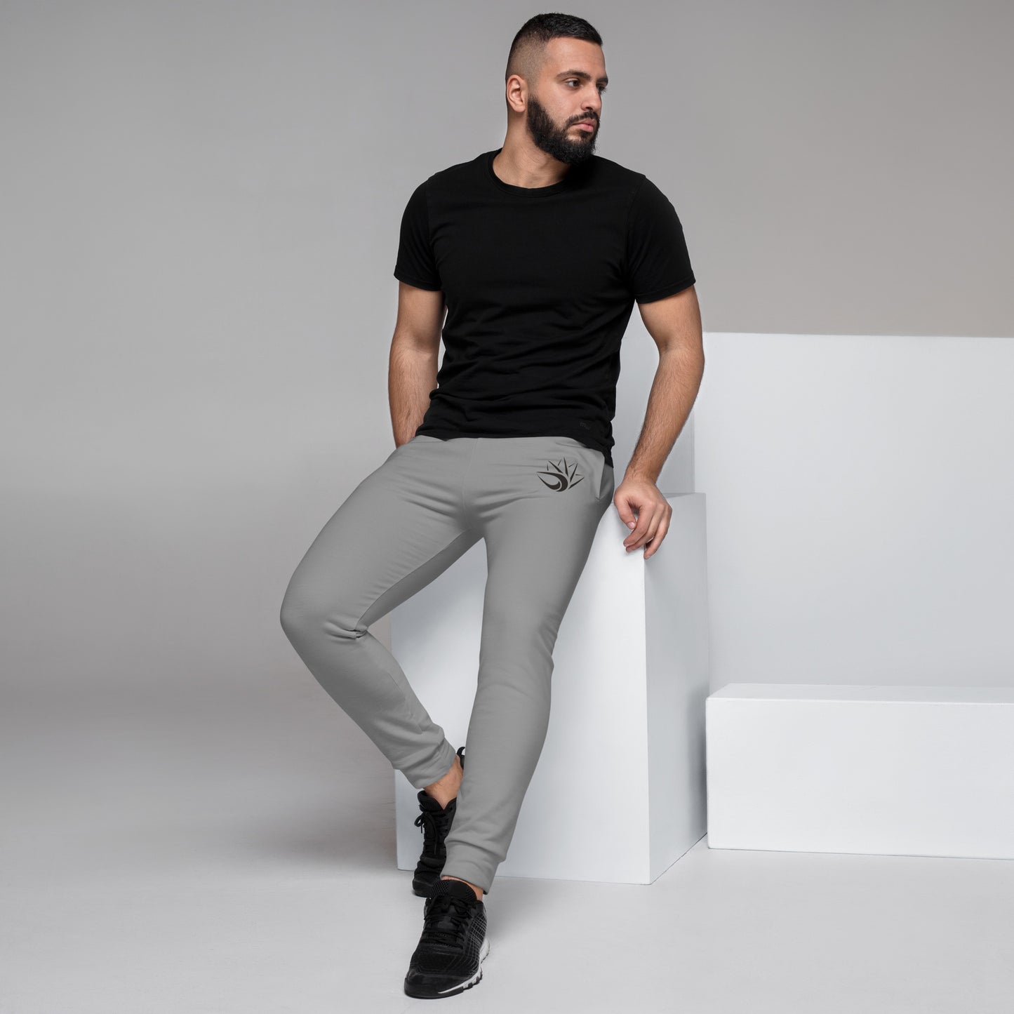 Carm Large Print Joggers Grey