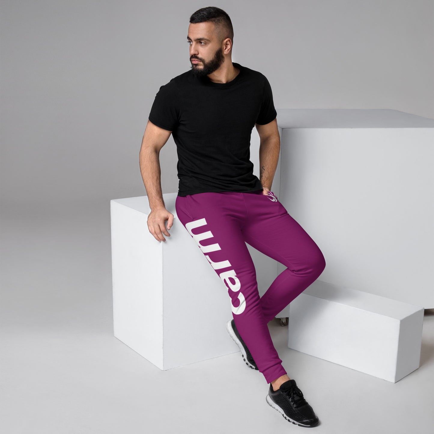 Carm Large Print Joggers Purple