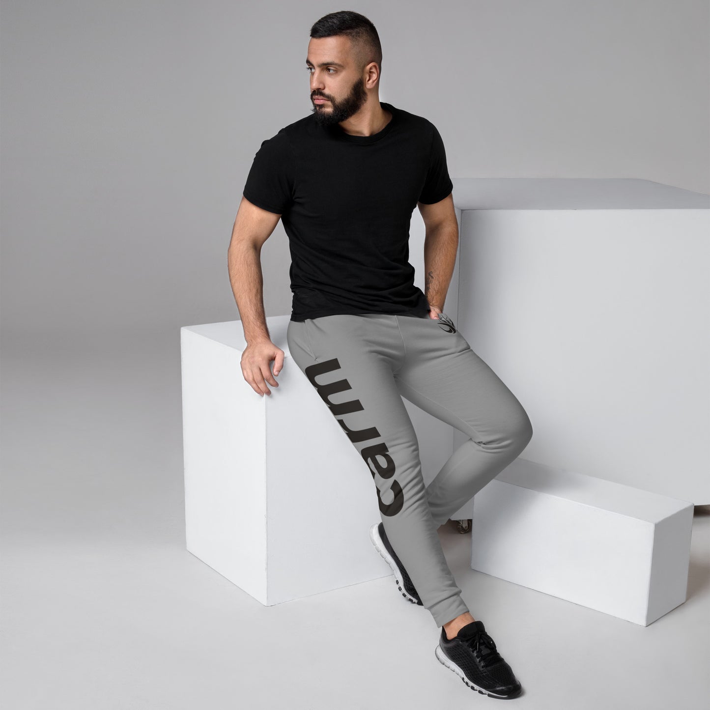 Carm Large Print Joggers Grey