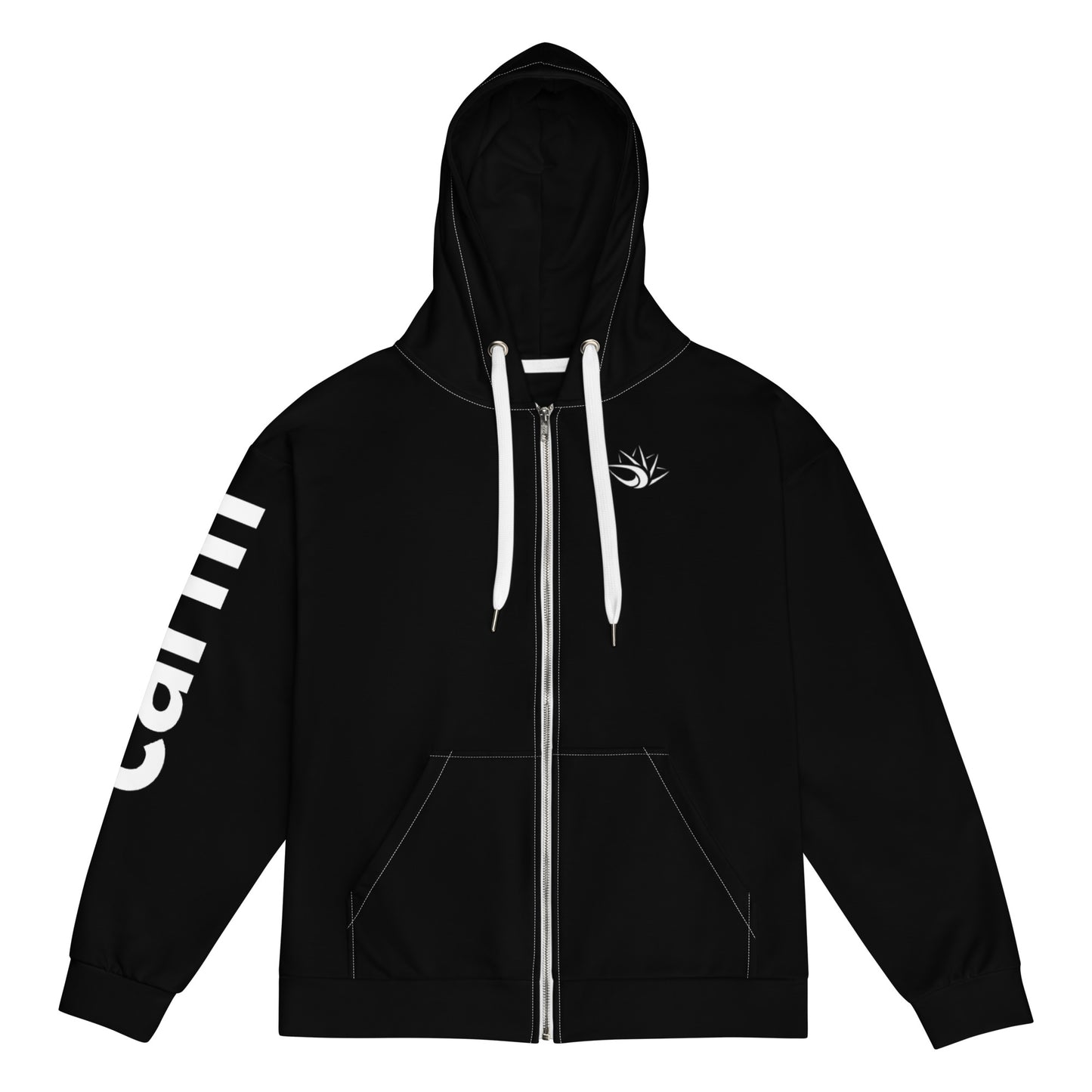 Large Print Arm Zip Hoodie