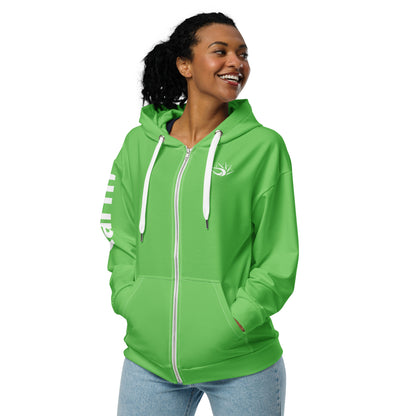 Large Print Arm Zip Hoodie