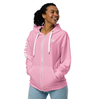 Large Print Arm Zip Hoodie