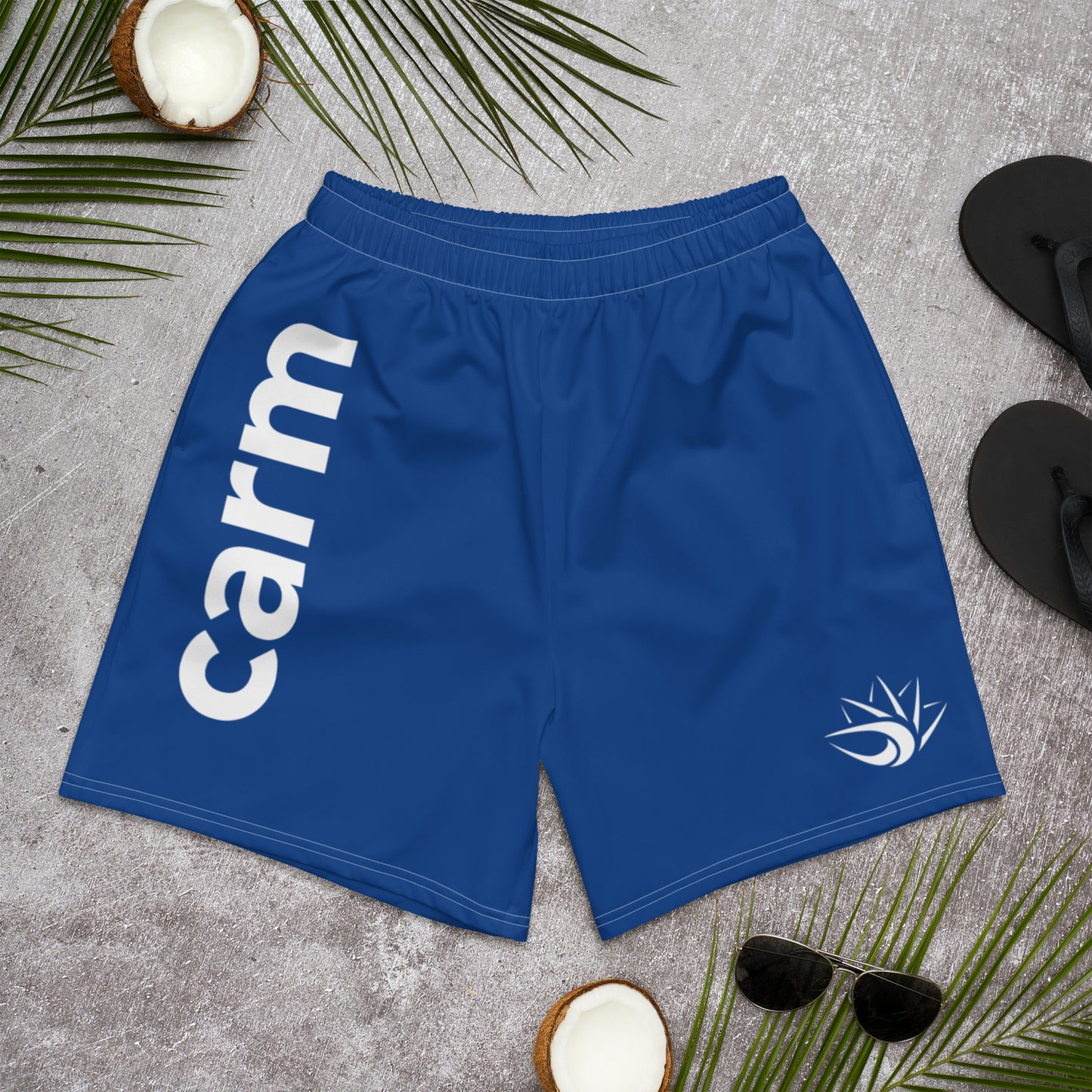 Carm Print Athletic Shorts Blue