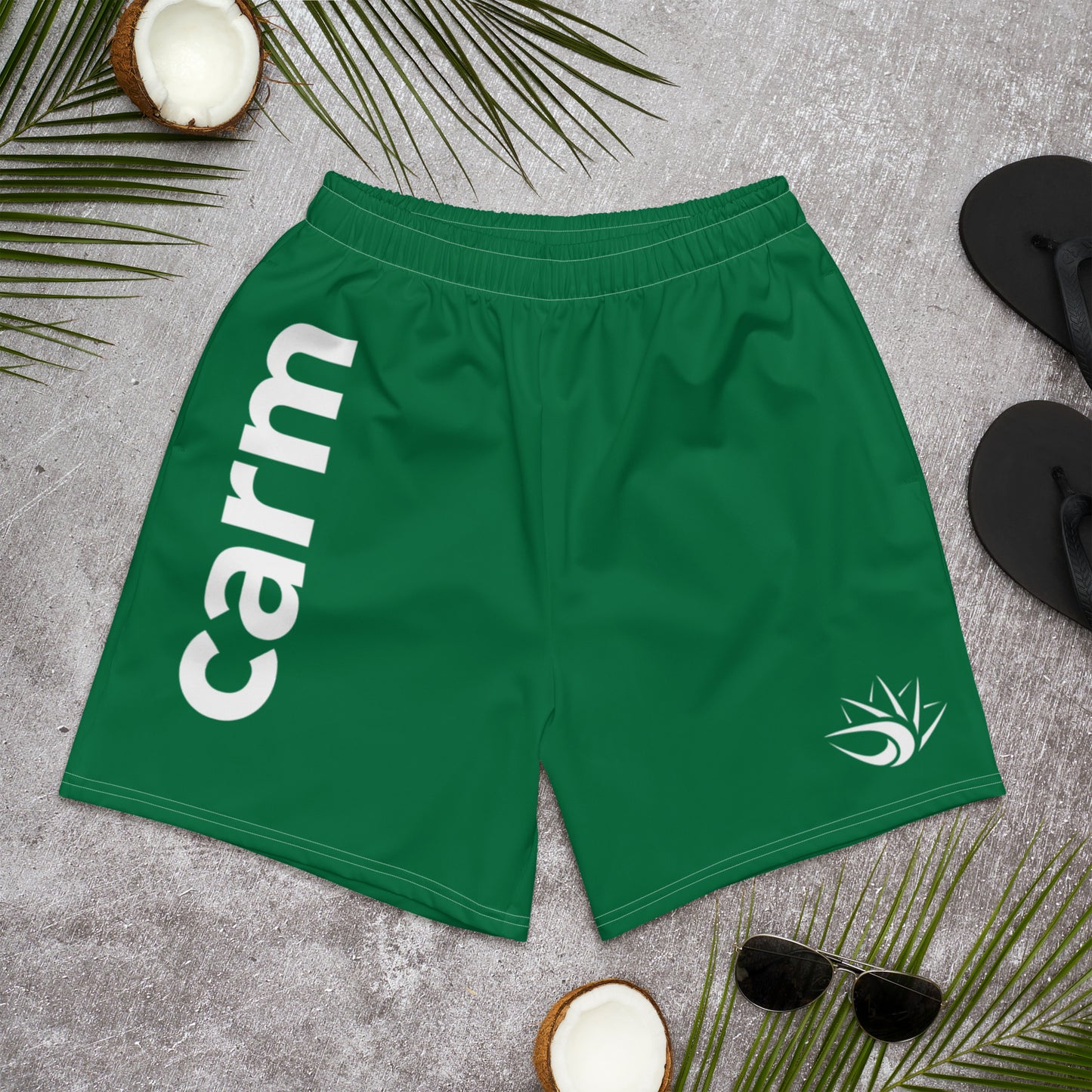 Carm Print Athletic Shorts Green