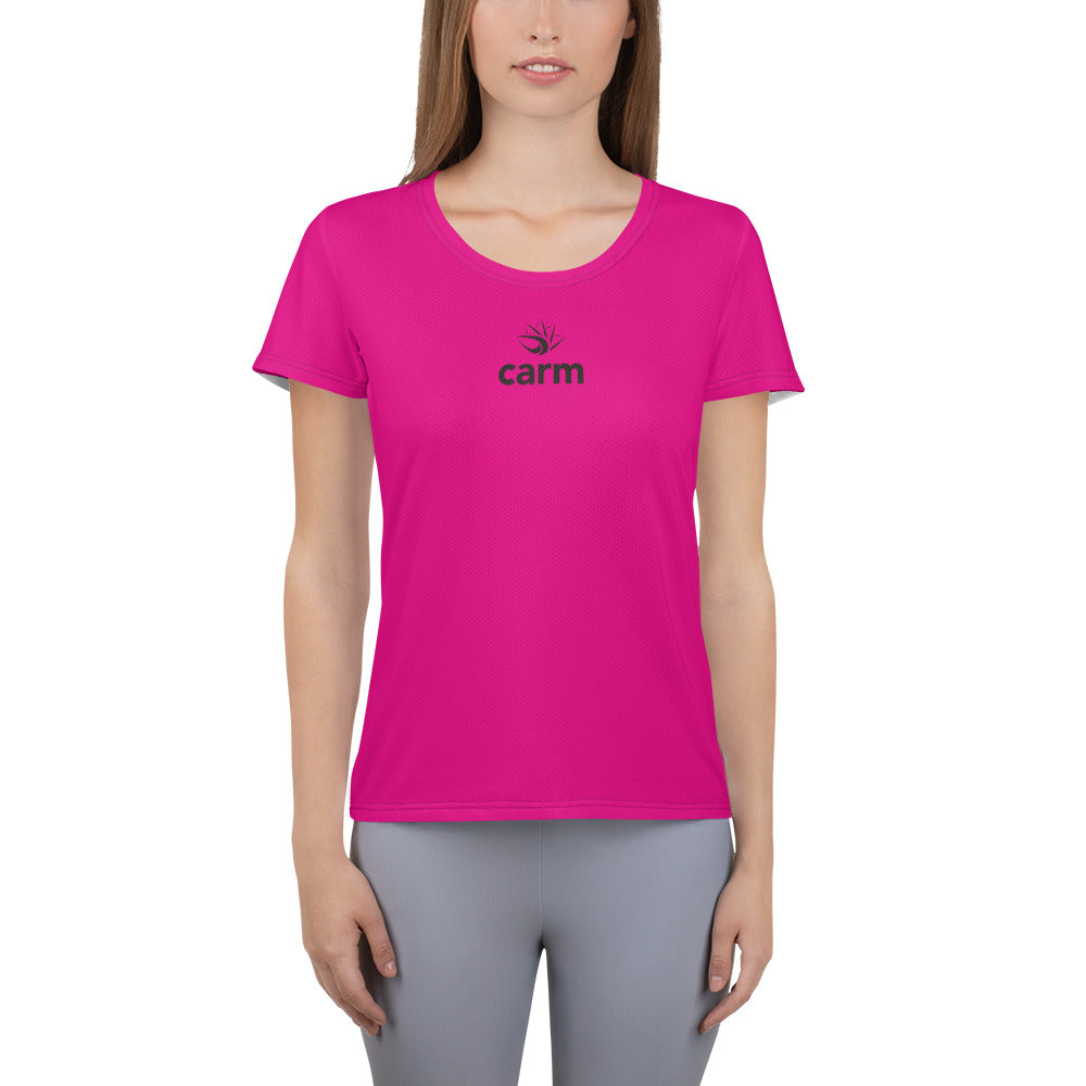 Carm Small Print Athletic T-shirt Pink