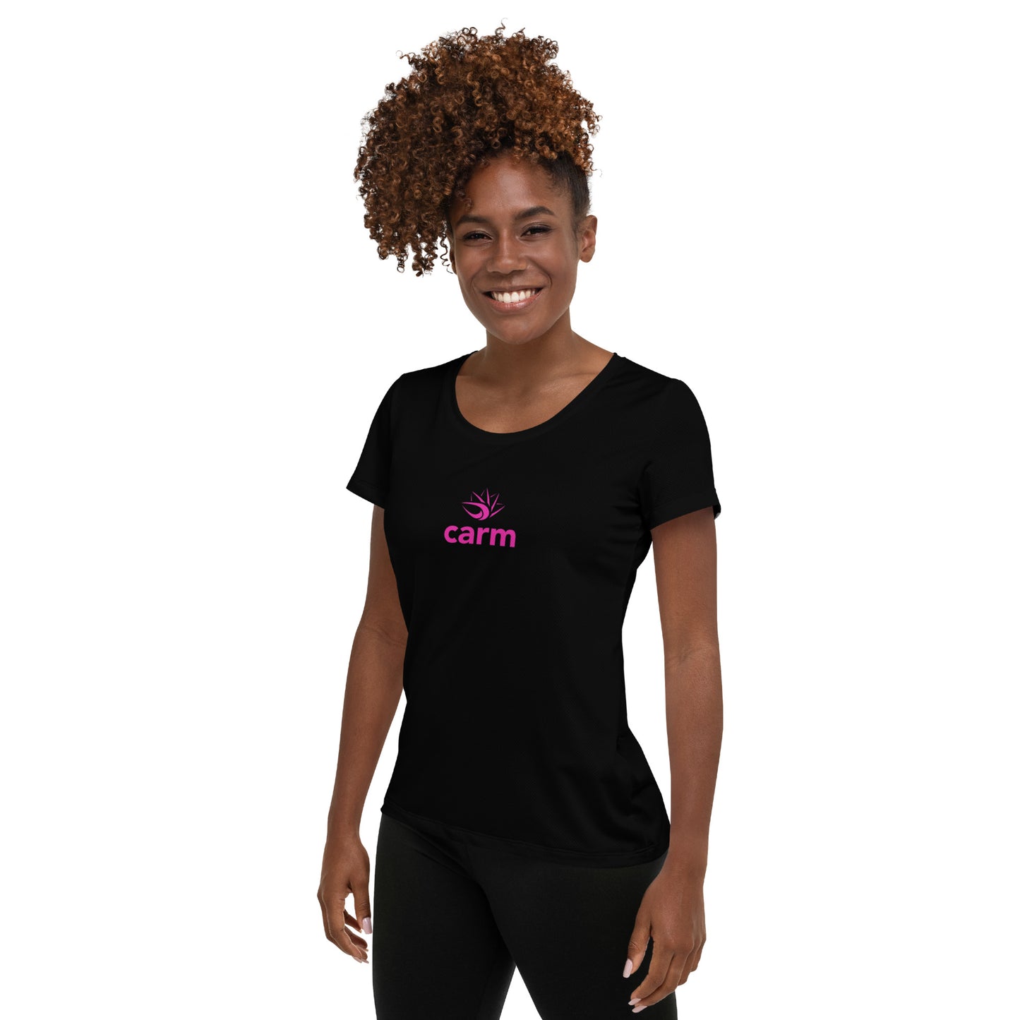 Carm Small Print Athletic T-shirt Black